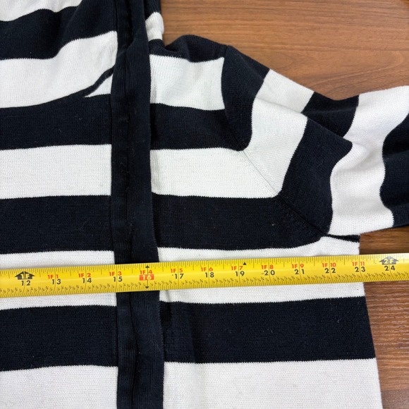 Lane Bryant Black White Striped Asymmetrical Zip Sweater Womens Plus Size 18 20 - Picture 10 of 13